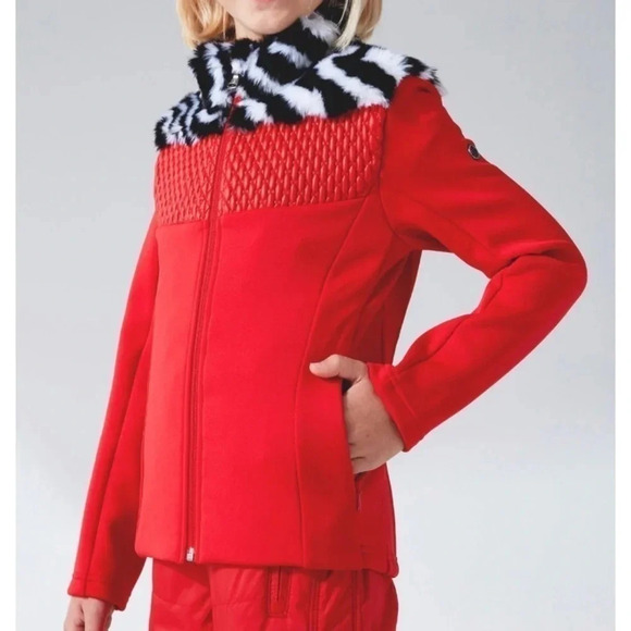 POIVRE BLANC Red Stretch Hybrid Fleece Jacket - Picture 14 of 14